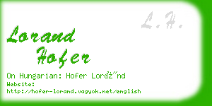 lorand hofer business card